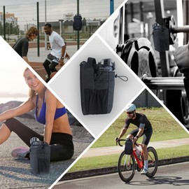 Zilonmzena magnetic gym bag with water bottle organizer - fitness outdoor accessory for men, holds gym water bottles with strap, 9.84" tall