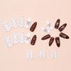 Pack of 24 French Press on Nails Almond, Burgundy Bow