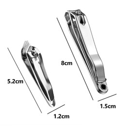 Nail Clipper Set,Stainless Steel Ergonomic Ultra Sharp Nail File Cutter for Men Women,Toe Nail Clippers for Thick Nails,Set of 2