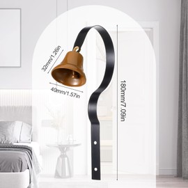 Retro Doorbell, Traditional Metal Shopkeeper Bell Opening Hanging Bell Doorbell Chime for Home Business Office Café Store Garden Ideal for Housewarming Gift-Don't Let Another Customer Slip Out (Black)