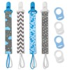 4 Pack Pacifier Clips for Boys Girls, Dummy Clips Baby