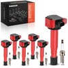 A-Premium Red Set of 12 Ignition Coil Pack and Iridium