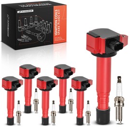 A-Premium Red Set of 12 Ignition Coil Pack and Iridium Spark Plugs Compatible with Honda Accord 2013-2017, Pilot 2016-2019, Odyssey 2018-2019, Ridgeline 2017-2019, Crosstour & Acura RDX, TLX, RLX
