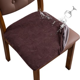 YUEANG Waterproof Seat Cover for Dining Room Chair Seat Covers Washable Kitchen Chair Seat Slipcovers Protector (Chocolate, 6 PCS)