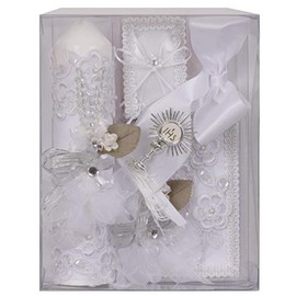 Sabaland First Communion Candle Box Gift 5 Pc Set for Boys English Missal