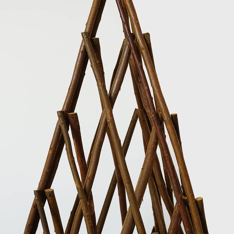 MELCHEF Expandable Teepee Willow Fence,Teepee Trellis Pyramid Plant Climbing,Self Standing