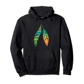 Women's Street Style Feathers Printed Hoodie