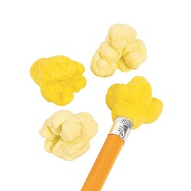 Mini Popcorn Eraser Pencil Toppers - Stationery - 24 Pieces