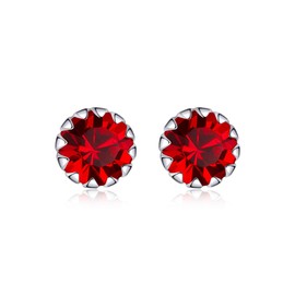 Birthstone Earring for Women Girls 925 Sterling Silver Cubic Zirconia Ear Stud Hypoallergenic Earrings Jewellery Gifts for Her