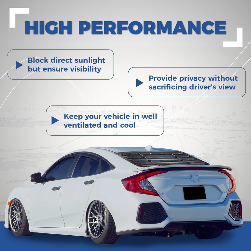 HECASA Rear Window Louver Compatible with 2016-2021 10th Gen Honda