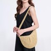 RAVESSIA Women's Small Handmade Woven Straw Summer Beach Crescent Hobo
