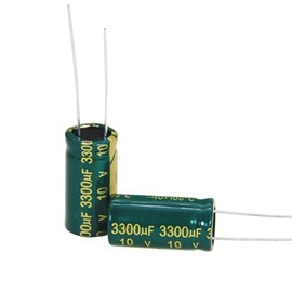 3300uf 10V Capacitors 10x20mm ±20% 105C Aluminum Electrolytic Capacitor 3300uf 10V Low ESR (Pack of 6pcs)