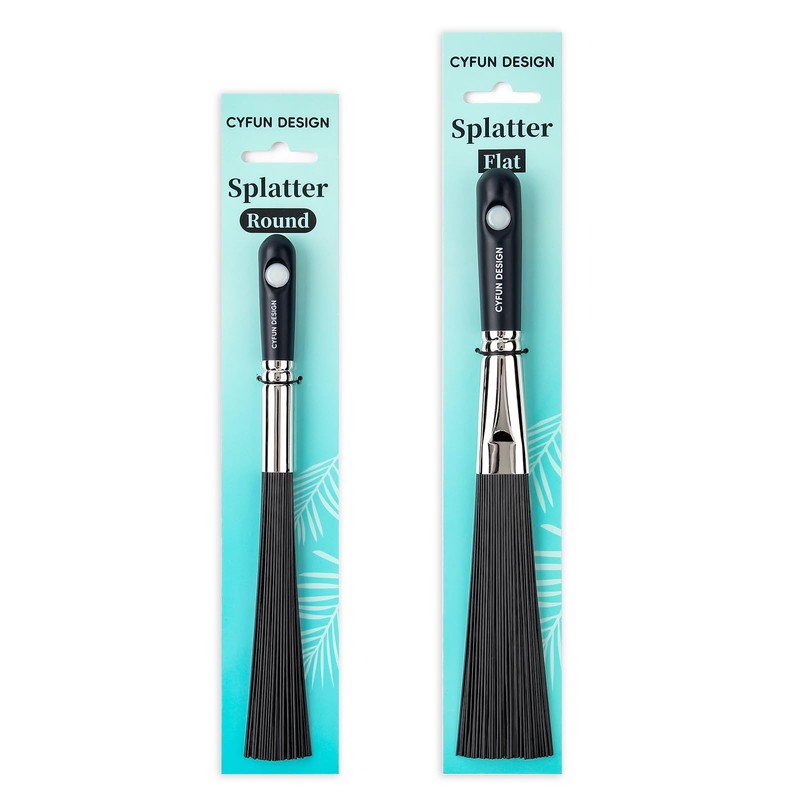 2Pcs/Set Splatter Brush Abstract Art Brush |Flat/Round Splatter Brush| for