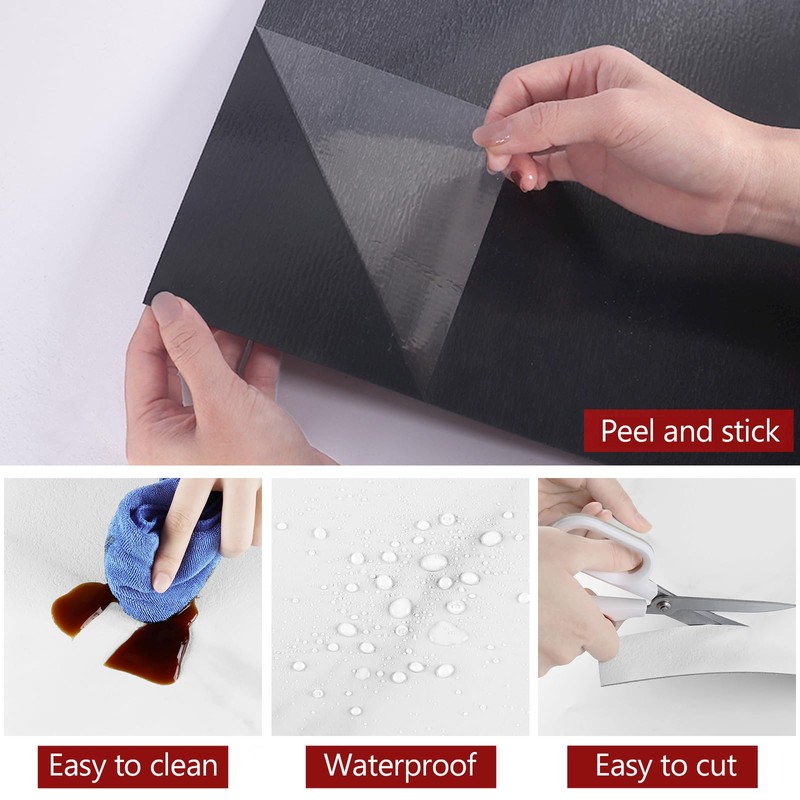 WESTICK 20 Pack White Marble Peel and Stick Floor Tile