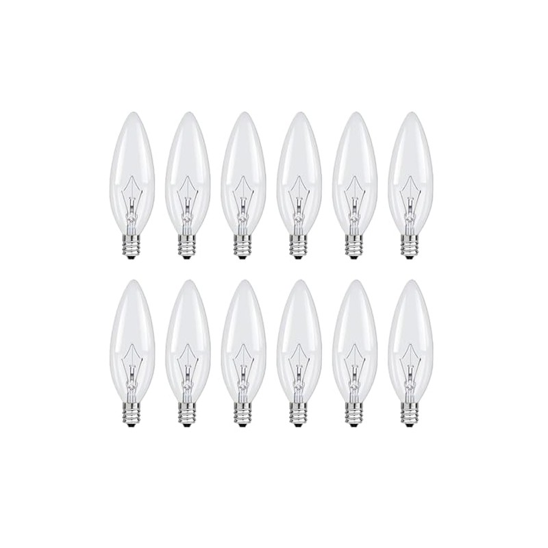 MMBGJKG 40W Candelabra Light Bulbs, E12 Candle Light Bulbs, Clear
