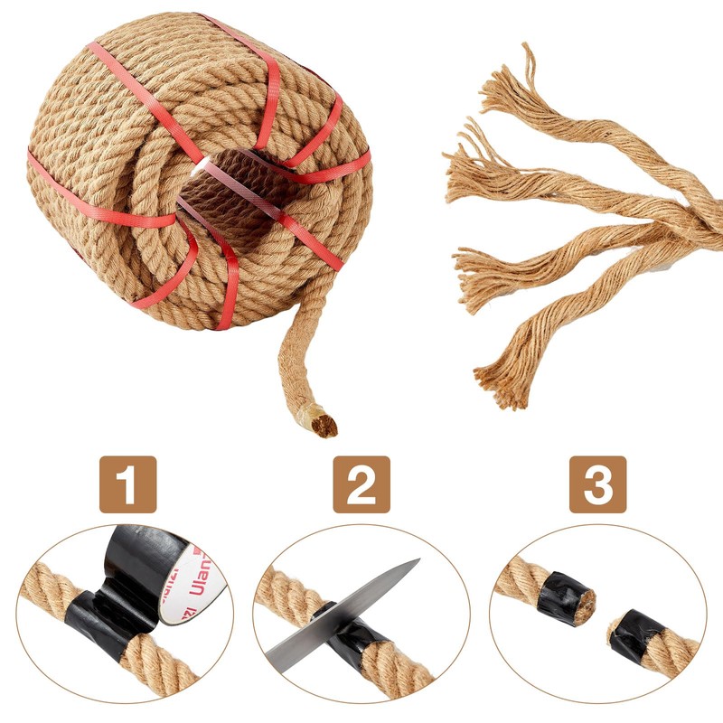 Kweetle Jute Rope 3/4 Inch x 100 FT, Hemp Rope