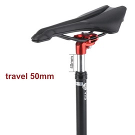 CATAZER Bicycle Seatpost Suspension Seat Post Aluminum Alloy Travel 40mm Adjustable Seatpost 27.2/31.6mm 350mm (31.6mm red)