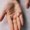 Gold Plated Round Magnetic Clip On Earrings with Zircondia® Crystals,