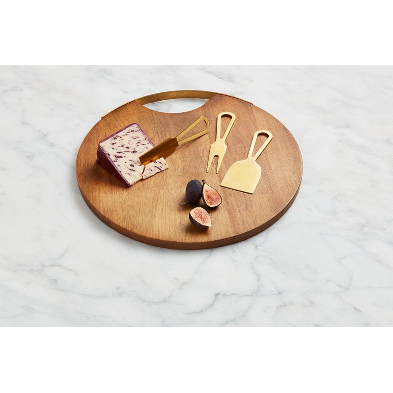 Mud Pie Magnetic Wood Set, board 13" dia | utensils