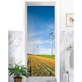 FLFK Door Sticker - Peel and Stick Door Mural, Landscape Wall Decals, Removable Self-Adhesive Door Wallpaper for Home Decor, Combined Size 30.3" W x 78.7" L, Split into 2 Pieces