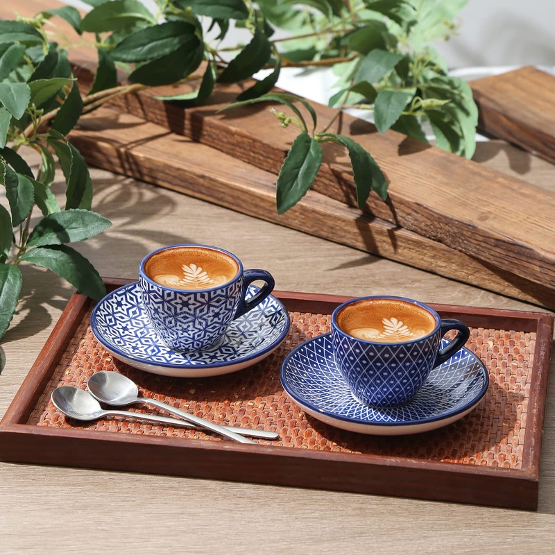 Selamica Ceramic 2 oz Espresso Cups, Small Expresso Coffee Cup