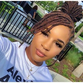 Handmade Human Hair Dreadlocks, 0.6cm/30strands Dreadlock Extension 100% Full Handmade Permanent Dreadlock Extension for Women/Men/Kids Can Be Dyed Bleached 8 inches Color 4#