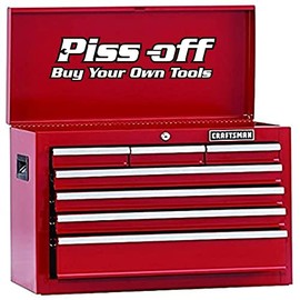 1x P*SS Off Buy Your OWN Tool Box Chest Drill Sticker Funny Graphics Decals TB2