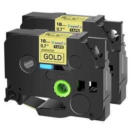 USUPERINK 2PK Compatible for Brother P-Touch Label Maker Tape TZe-841 TZ-841 TZe841 TZ841 Black on Gold 18mm 3/4 inch 0.7'' x 26.2ft Laminated TZe TZ Label Tape for PT-2700 PT-2710 PT-2730 PT-2730VP