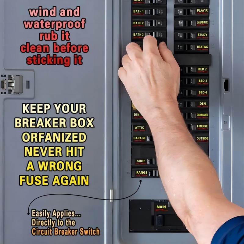 EWFdcvkg Circuit Breaker Labels, Conspicuous Identification Weatherproof Fuse Box Stickers