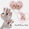 Sun&Beam Nails Handmade Nail Tip, Short, Square, Black, Silver, Brown,