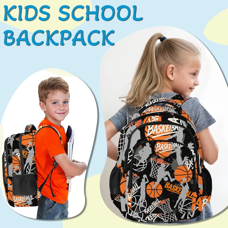 Basketball Backpack for Kids,School Bookbag Large Capacity Adjustable Bookbag Durable