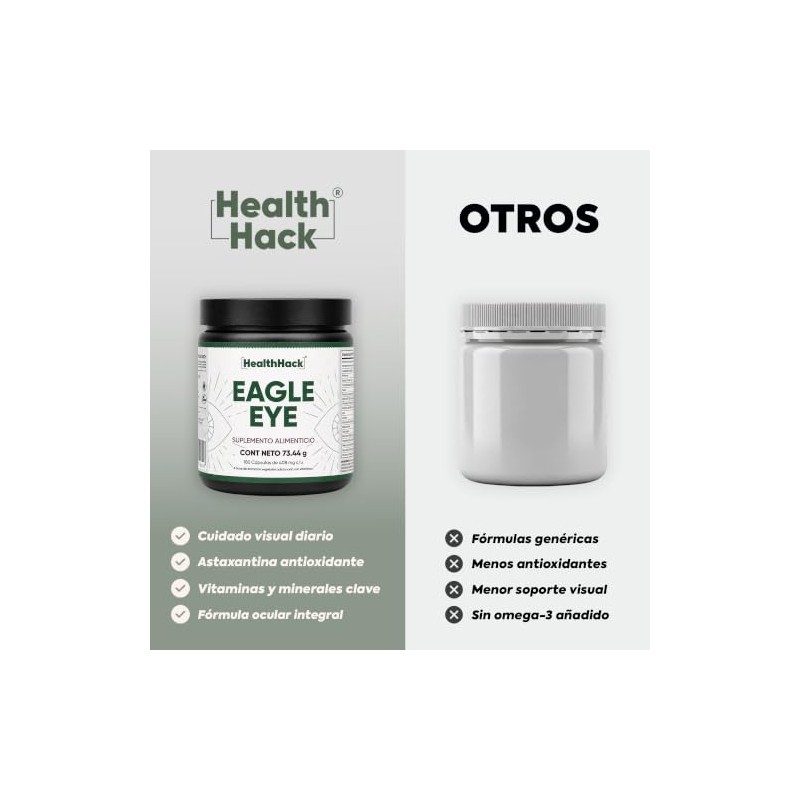 Eagle Vsion con Luteína, Zeaxantina, Vitamina E Zanahoria Health Hack