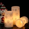 Lasumora Snowflake Christmas Candles with 6H Timer, Battery Operated Candles,