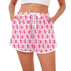 SWOMOG Womens Pajama Shorts Elastic Waist Bottom Women Comfy Lounge Pants Soft Sleep Shorts with Pockets S-XXL