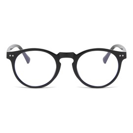 WHHJM Round Blue Light Blocking Glasses for Women Men Vintage Thick Acetate Frame Computer Glasses (Black)