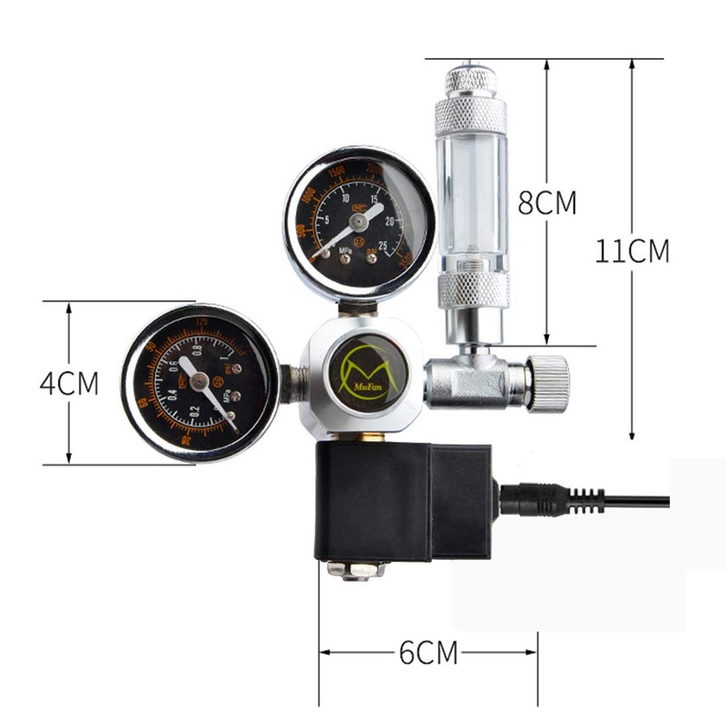 OrangeClub Pressure Regulator CO2 Variant Reusable with Fixed Solenoid Valve