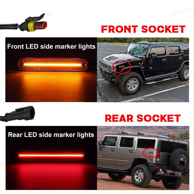 GTINTHEBOX LED Side Marker Light Kit for 2003-2009 Hummer H2