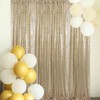 WISPET Champagne Sequin Backdrop Curtains 1 Panel 8FTx8FT Glitter Champagne