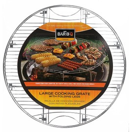 25.5" Fire Pit Grate with Folding Legs, Fits Fire Pits Up to 25 Inches in Diameter, Raised Edges for Even Heat & Secure Platform for Outdoor Food Cooking, BBQ, Camping Grill by Mr. Bar-B-Q #08600YFS