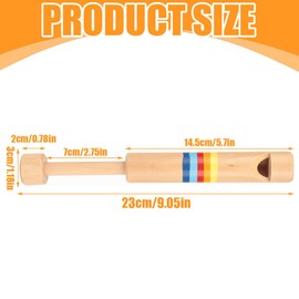 IKOPFLN Pack of 2 Musical Wooden Flute, Wooden Fipple Piccolo, Colourful Wooden Flute Educational Wooden Flute Instrument Children's Toy, Musical Instrument for Early Education, AB