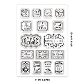 PH PandaHall - Sellos transparentes para bolsitas de té, sellos de goma, sellos de silicona, sellos de papel transparente para hacer tarjetas y decoración de álbumes de fotos, álbumes de recortes,