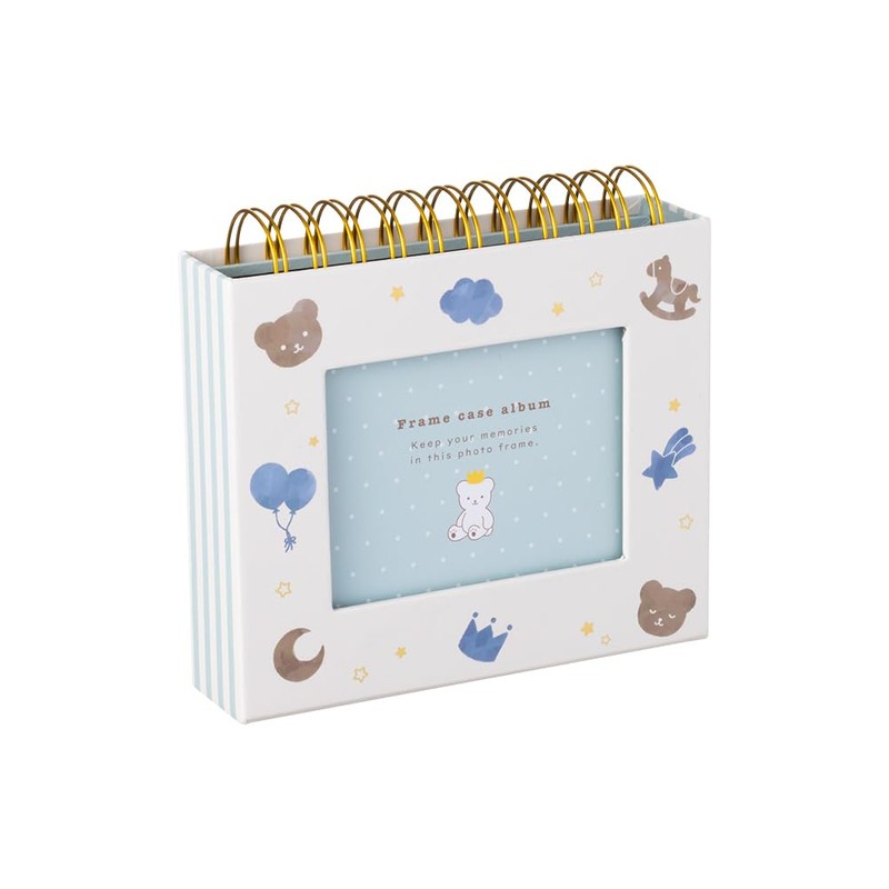 Nakabayashi Frame Case Album, Ring Style/L-Size, 1-Tier Pocket Base, Baby