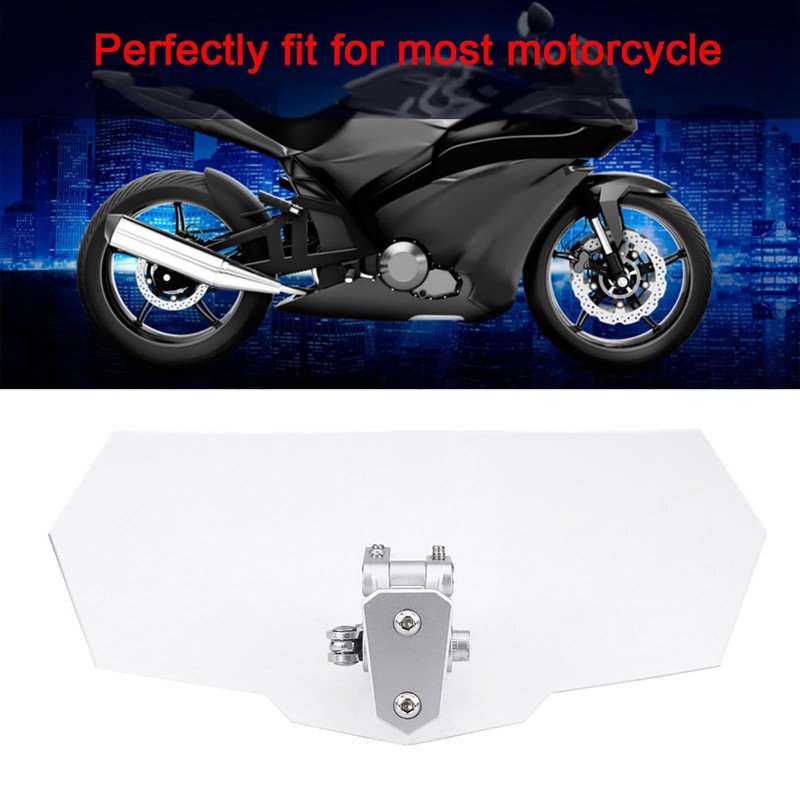 FLEXMAN Universal Motorcycle Wind Deflector, Adjustable Motorcycle Windshield, Transparent Windscreen