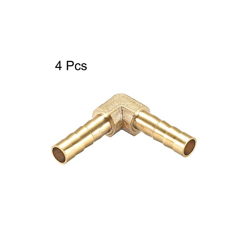sourcing map 4 pieces 6 mm barbed brass 90° angle