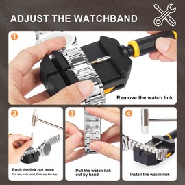 Jorest JOREST Watch Link Removal Kit, Resizing Tool for Bracelet Adjustment & Replacement, Pin Remover for Sizing Strap, Watch Adjuster, Hammer for Watch Repair, Adjust Band, with User Manual, Punches
