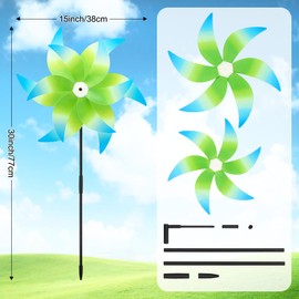 yuuzue 4PCS Wind Spinners for Yard and Garden, 12.6 Inches Colorful Lawn Pinwheels Large Garden Spinners Whirligigs Windmills for Yard Lawn Patio Decor, Pinwheels for Kid Toys Party Decorations