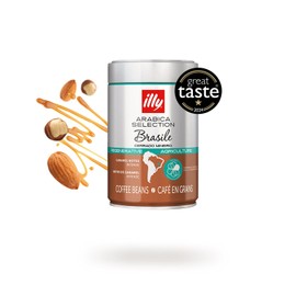 illy Coffee Beans - Sustainable Arabica Coffee Beans from Cerrado Mineiro Brazil - Ideal For Moka Pots and Filter Coffee - 250g Tin