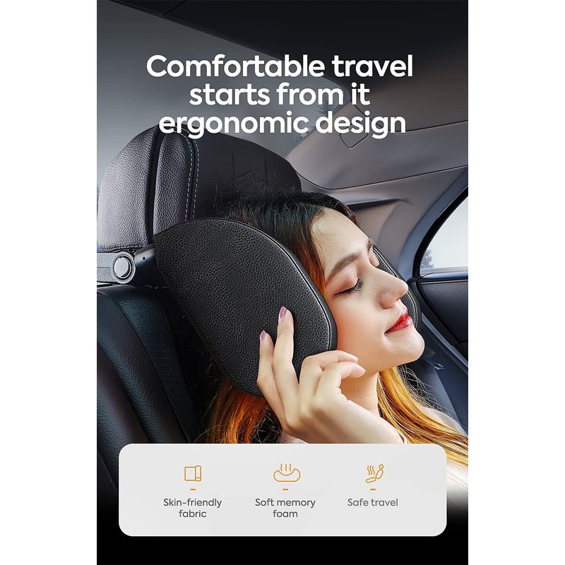 cofcvgs Car Headrest for Kids and Adults, 180° Adjustable Side