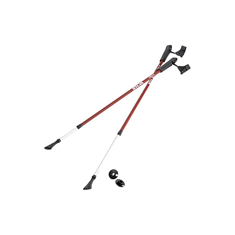 Silva Walk Poles Telescópicos 2 Secc. Par Poles, Red, TU