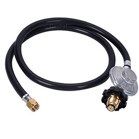 Manguera de 1.5 metros de Largo con Regulador para Gas LP Propano Tipo POL Mexicano y Tuerca Giratoria 3/8